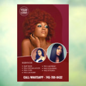 Weave Wig Salon Services Window Cling Raamsticker (Vel 3)