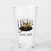 Weave Woes - behendige, grappige geplaveide honden Glas (Achterkant)