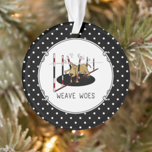Weave Woes - behendige, grappige geplaveide honden Ornament