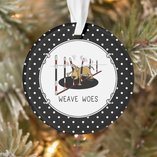 Weave Woes - behendige, grappige geplaveide honden Ornament (Boom)