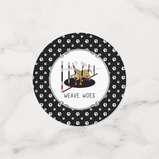 Weave Woes - grappige hondenbehendigheid Confetti (Kleine voorkant)