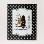 Weave Woes - grappige hondenbehendigheid Legpuzzel (Verticaal)