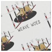 Weave Woes - grappige hondenbehendigheid Stof (Close Up)