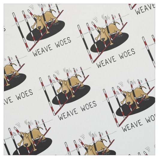Weave Woes - grappige hondenbehendigheid Stof (Swatch)