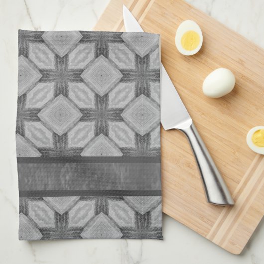 Weaved Diamond Tegel Pattern Theedoek (Quarter Fold)