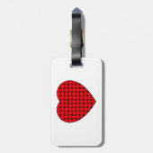 Weaved Red Heart Bagagelabel (Achterkant verticaal)