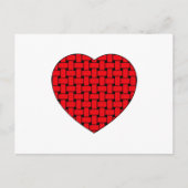 Weaved Red Heart Briefkaart (Voorkant)