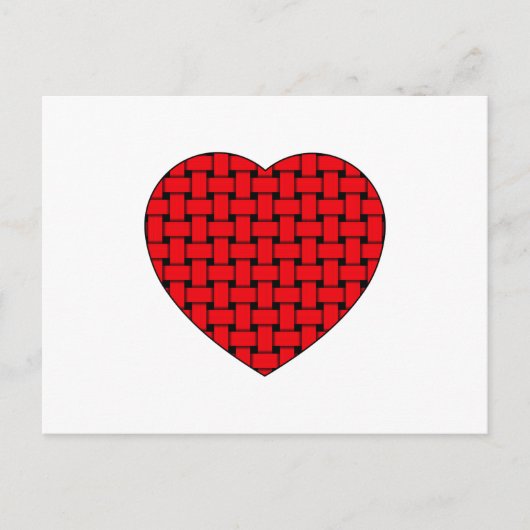 Weaved Red Heart Briefkaart (Voorkant)