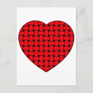 Weaved Red Heart Briefkaart