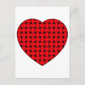 Weaved Red Heart Briefkaart (Voorkant)