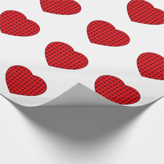 Weaved Red Heart Cadeaupapier (Hoek)