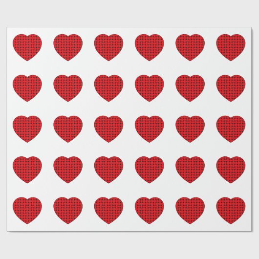 Weaved Red Heart Cadeaupapier (Vlak)