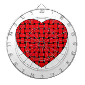Weaved Red Heart Dartbord (Voorkant)