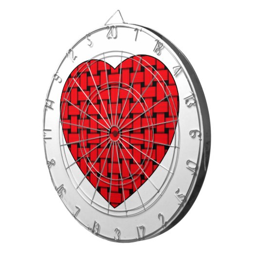 Weaved Red Heart Dartbord (Voorkant Rechts)