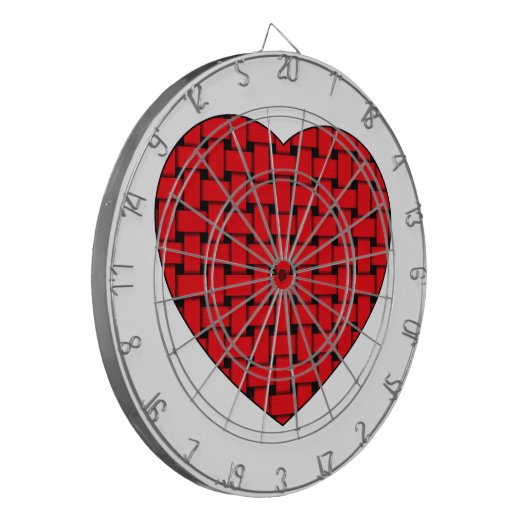 Weaved Red Heart Dartbord (Voorkant Links)