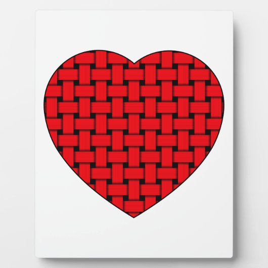 Weaved Red Heart Fotoplaat (Voorkant)