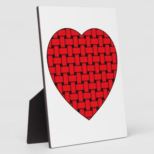 Weaved Red Heart Fotoplaat (Zijkant)