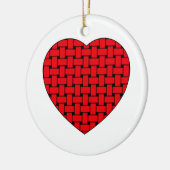 Weaved Red Heart Keramisch Ornament (Links)