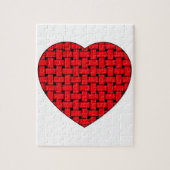 Weaved Red Heart Legpuzzel (Verticaal)
