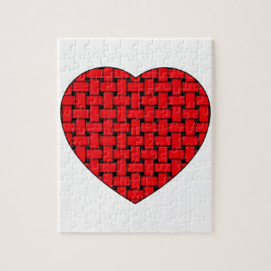 Weaved Red Heart Legpuzzel