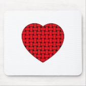 Weaved Red Heart Muismat (Voorkant)