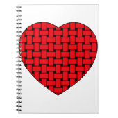 Weaved Red Heart Notitieboek (Voorkant)