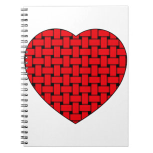Weaved Red Heart Notitieboek