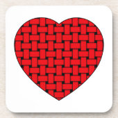 Weaved Red Heart Onderzetter (Voorkant)