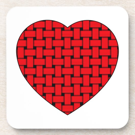 Weaved Red Heart Onderzetter (Voorkant)
