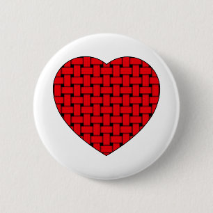 Weaved Red Heart Ronde Button 5,7 Cm