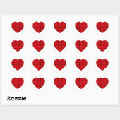 Weaved Red Heart Ronde Sticker (Vel)