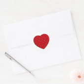 Weaved Red Heart Ronde Sticker (Envelop)