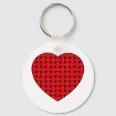 Weaved Red Heart Sleutelhanger (Voorkant)
