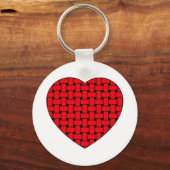 Weaved Red Heart Sleutelhanger (Voorkant)