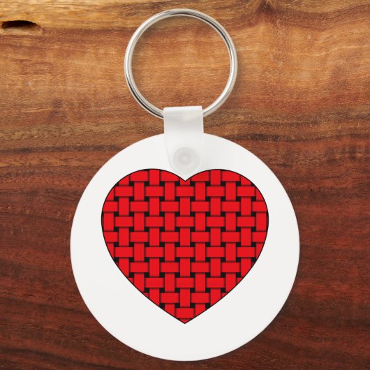 Weaved Red Heart Sleutelhanger (Voorkant)