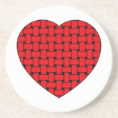 Weaved Red Heart Zandsteen Onderzetter (Voorkant)