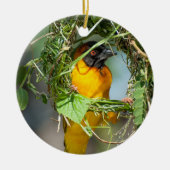 Weaver Bird Building Nest Keramisch Ornament (Voorkant)