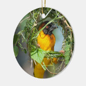Weaver Bird Building Nest Keramisch Ornament (Links)