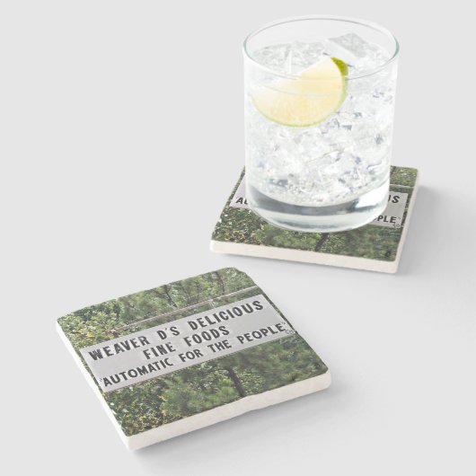 Weaver D's, Athene, Georgia, Marble Stone Onderzet Stenen Onderzetter (Zijkant)