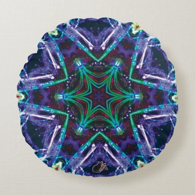 Weaver Kaleidoscope Rond Kussen (Voorkant)