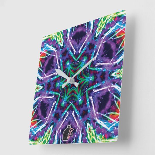 Weaver Kaleidoscope Vierkante Klok (Hoek)