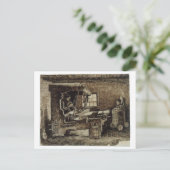 Weaver met Baby in hoge voorzitter Van Gogh Fine A Briefkaart (Staand voorkant)