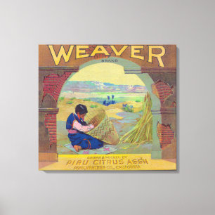 Weaver Oranje LabelPiru, CA Canvas Afdruk