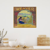 Weaver Oranje LabelPiru, CA Poster (Keuken)