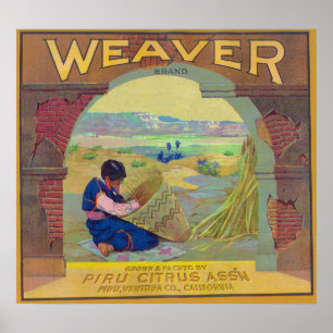 Weaver Oranje LabelPiru, CA Poster