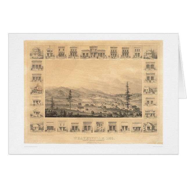 Weaverville, CA. Panoramische kaart 1856 (1846A) (Voorkant Horizontaal)