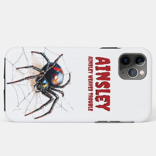Weaves Trouble Spider Grappig Creepy Design Case-Mate iPhone Case (Achterkant (horizontaal))