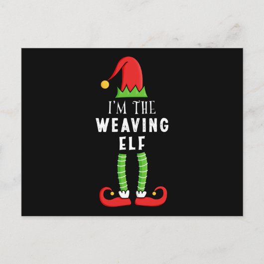 Weaving Elf Kerstmis Matching Family Gift Briefkaart (Voorkant)