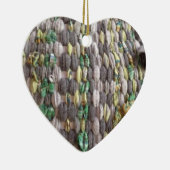 Weaving Heart met kerstversiering voor het weefsel Keramisch Ornament (Rechts)