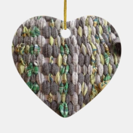 Weaving Heart met kerstversiering voor het weefsel Keramisch Ornament (Achterkant)